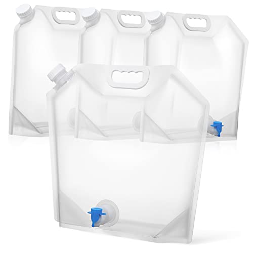 Sosoport 4 Piezas Jarra Plegable Botella Plegable Recargable Senderismo Filtro de Agua Grifo Tanque Frío contenedores de Agua Plegables Jarra de Agua Plegable para Acampar Educación física
