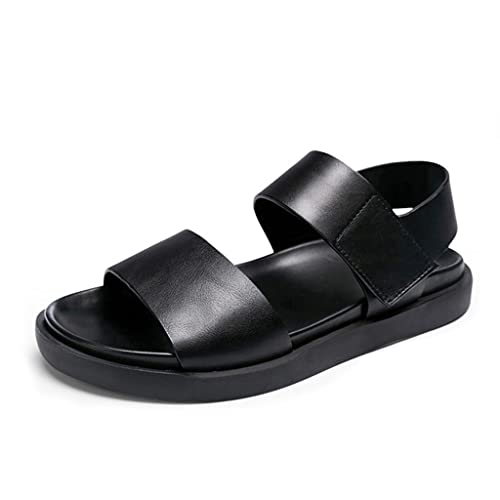 Men's Sandals Leather Sandals Beach Breathable Comfortable Youth Sandals(40 Code)