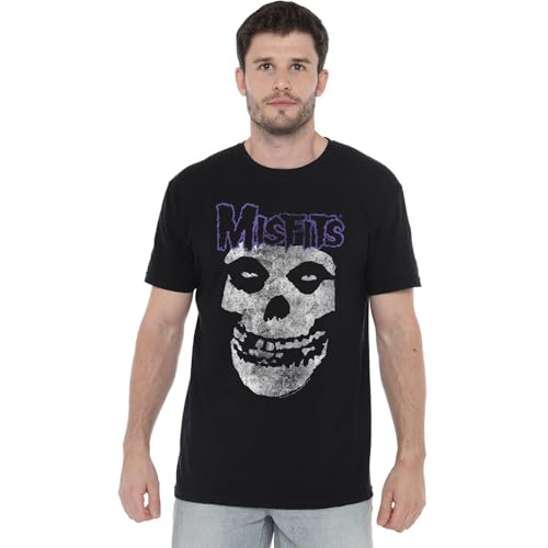 Misfits Skull Logo Unisex T Shirt, Black, Noir, L Mixte
