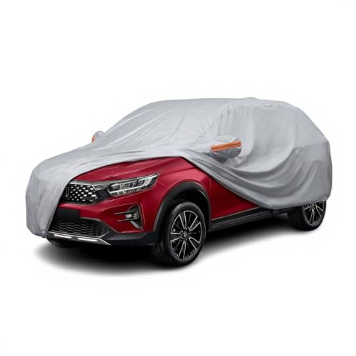 Image of myTVS 100% Waterproof Car Body Cover for Honda WR-V - Custom-Fit, Double-Layer, UV & Dust Proof, Mirror Pockets & Elastic Clip Lock (CSK 7A)