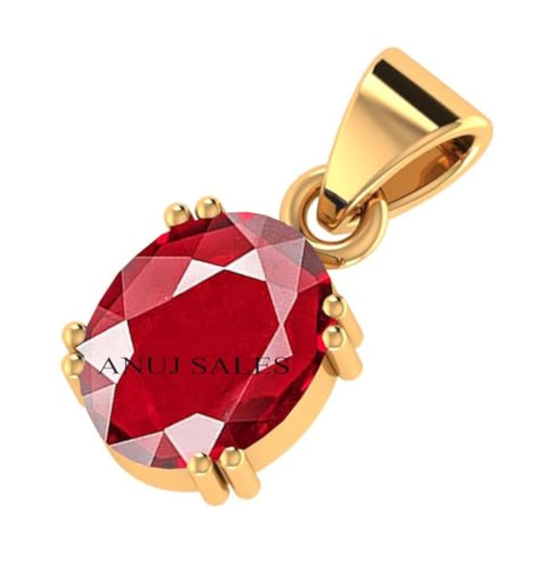 Certified Burma Ruby Gold Plated Pendant Locket for Men & Women