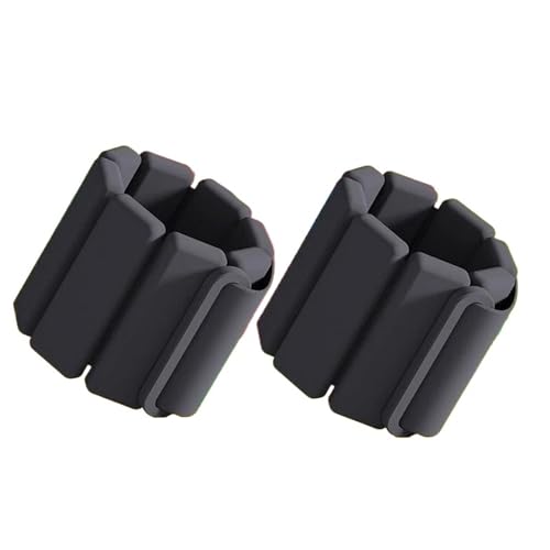 Pesas Para Tobillos Un par de pulseras deportivas con pesas, ajustables, de silicona, for muñecas y tobillos, for correr, entrenar y fitness.(Black,1 pair-2pc-2lb-900g)