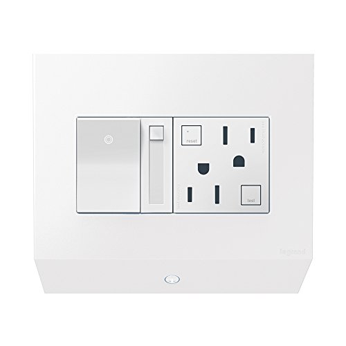 Legrand adorne Under-Cabinet Control Box with Paddle Dimmer and 15A GFCI in White, APCB6W2