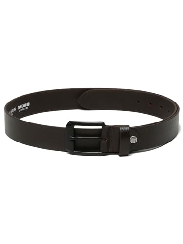 Image of TEAKWOOD LEATHERS Men's Casual Leather Belt, 6 Holes, Classic Buckle Lock Belts for Men | T BT EC 1