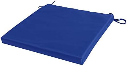 Waterproof Patio Chair Cushion with Seat Ties - Indoor and Outdoor Furniture Seating - Water-Resistant Polyester - Kitchen Dining, Lawn & Garden, Coffee Shop Use - 36 x 36 cm - Blue
