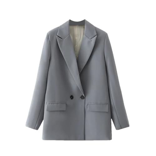 Manteau vintage pour femme Haitpant blazer gris à manches longues haut de gamme