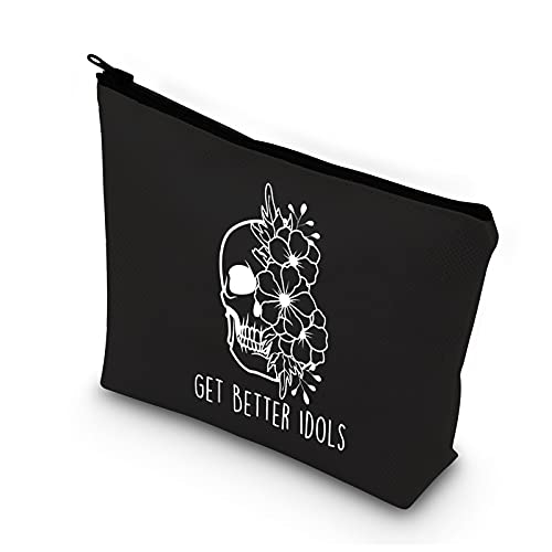 BDPWSS True Crime Makeup Bag Get Better Idols Funny GBI Black Makeup Cosmetic Bag Organizer Pouch True Crime Podcast Junkie Gifts Funny Serial Killer Gift For Her (GET BETTER IDOLS bl)