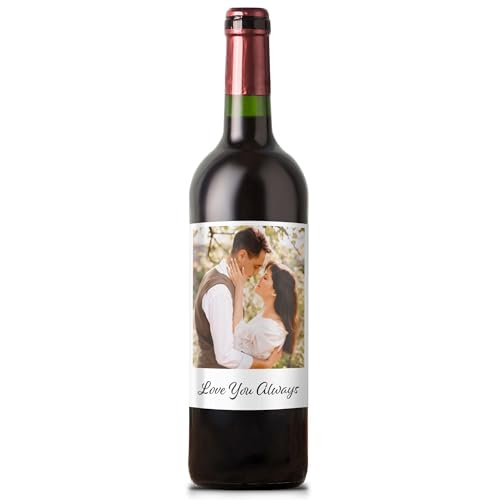 Personalized Wine Bottle Labels, Custom Sticker Image and Text For Wedding, Save the Date Surveniel Decor Sticker, 3.75 x 5.25 Inch, Weather Resistant, Made in USA My Sign Center