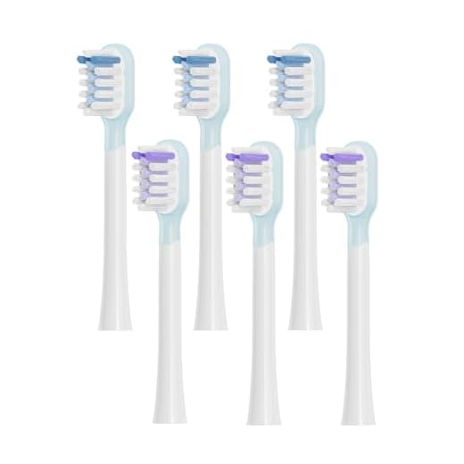 Fiohiros Zahnbürstenkopf Für Laifen, 6er-Pack Ersatzzahnbürstenköpfe für Erwachsene, kompatibel mit der elektrischen Zahnbürste von Laifen (3 blau 3 lila, Sauberer Typ)