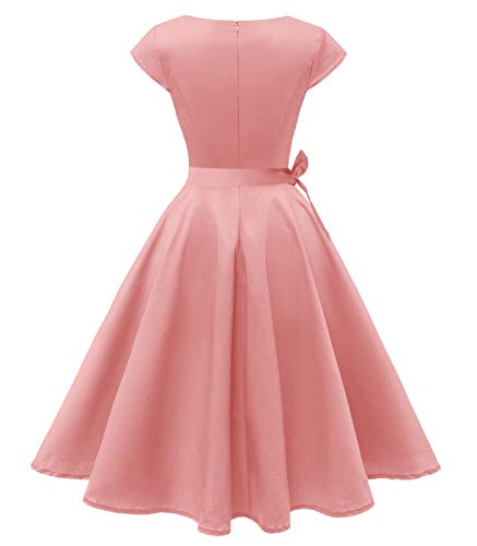 Kingfancy Women Vintage 1950s Dress Retro Cocktail Party Swing Dresses with Cap Sleeves2