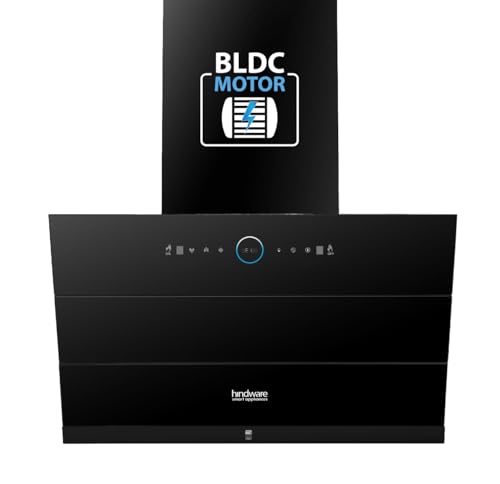 Image of Hindware Smart Appliances Skyla Neo BLDC 60 Blk | 1500 CMH | Auto Clean Chimney | Slant | Filterless | Motion Sensor | Automatic Louvre Opening | 12 Yrs Warranty on Motor & 3 Yrs on Product By Brand