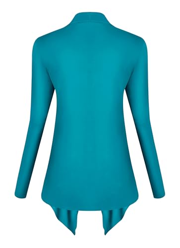 Image of Urban CoCo Women's Drape Front Open Cardigan Long Sleeve Irregular Hem