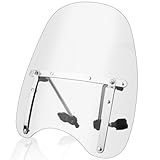Universal 18'x16' Motorcycle Windshield Windscreen Compatible with Harley Davidson Honda Kawasaki Suzuki Yamaha Cruiser Savage Intruder Volusia Boulevard Vulcan Vn (Clear)