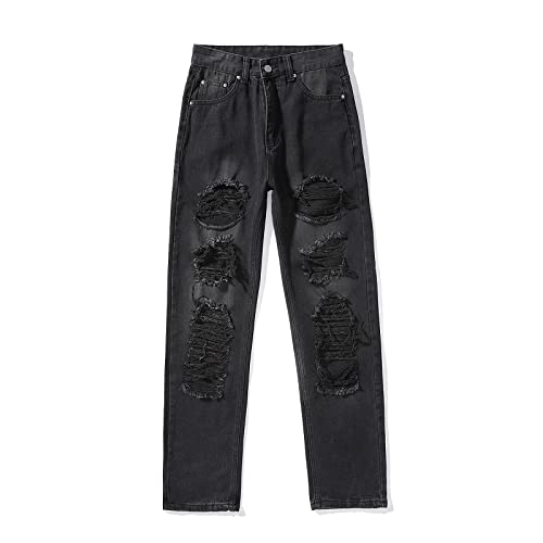 Women High Waisted Baggy Ripped Y2K Jeans Boyfriend Fashion Wide Leg Large Denim Baggy Black Jeans for Girls4