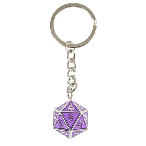 Forged Dice Co. Fob of Fate Metal D20 Dice Keychain - Standard Size D20 with Forged Gaming Logo - Removable from Chain
