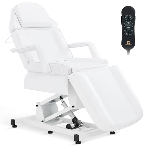 BarberPub Fully Electric Facial Bed with 3 Motor for Esthetician,