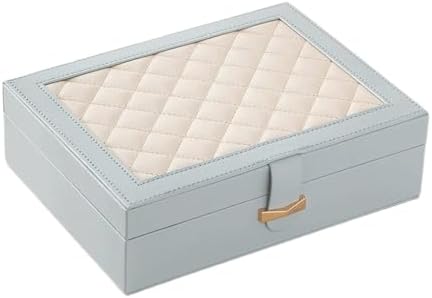 Large Capacity Portable Jewelry Storage Box Rings Earrings Handheld with Lock(D) image 3