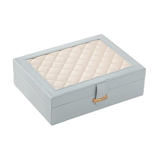 Boîte de rangement de bijoux anti-perte grand volume noire verrouillable pour bagues