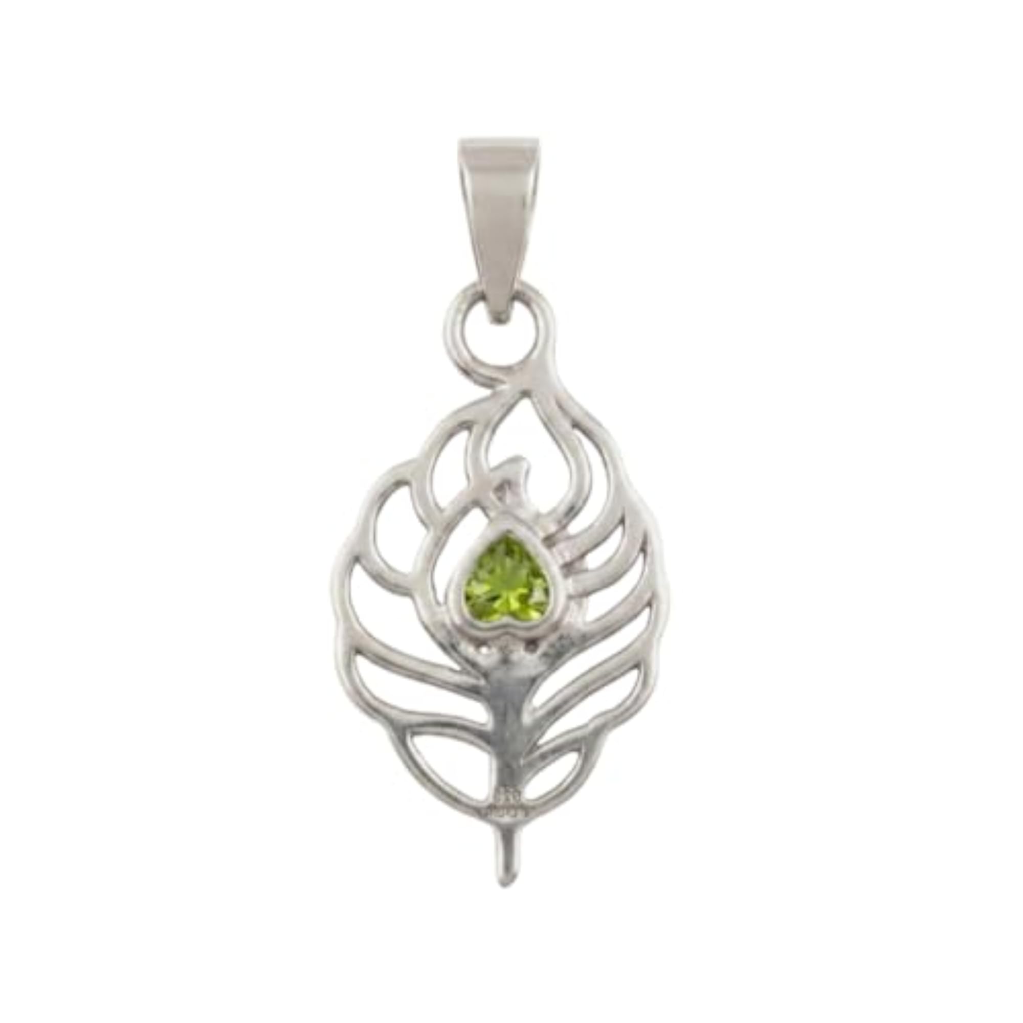 Women's Crystal Roots Imperial Plume Charm Pendant, 925 Sterling Silver