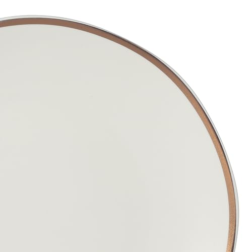 Image of Gibson Elite Kings Road Double Plates and Bowl Organic Round Porcelain Chip and Scratch Resistant Dinnerware Set - Matte White w /Gold Rim