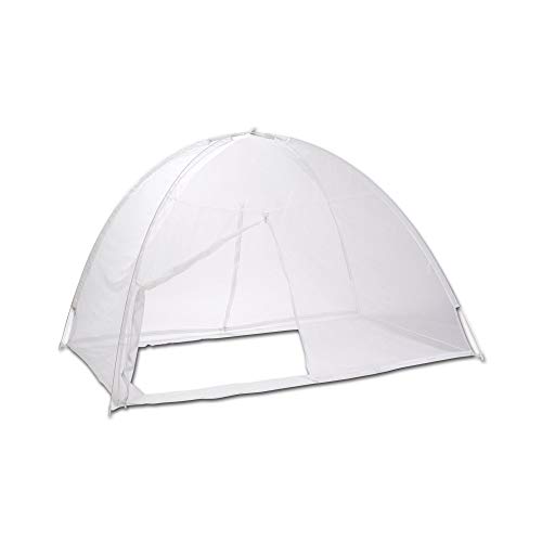 TERRE JARDIN Moustiquaire dôme popup pour lit - 200 x 125 - Blanc