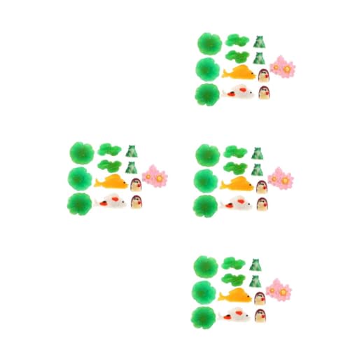 ifundom 4 Juegos Adorno de Resina de Rana Acuario pequeño Accesorios para peceras Decoraciones de nenúfares paisajismo adornar Decoraciones de peceras decoración de Tanques pecera adornar