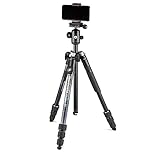 Manfrotto Element MII Camera and Phone Tripod, Travel Tripod in Aluminium with Ball Head and Bluetooth, for Smartphones and Compact Cameras, CSC, DSLR, Photography Accessories, Content Creation, Vlog