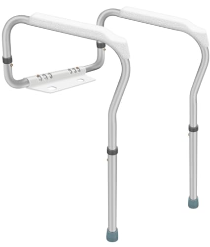 トイレ手すり、 バスルームアシストバー、 調整可能 トイレスタンド、 防錆合金 滑り止め 120KGをサポート ツール不要のクイックアセンブリ 高齢者、シニア、 無効