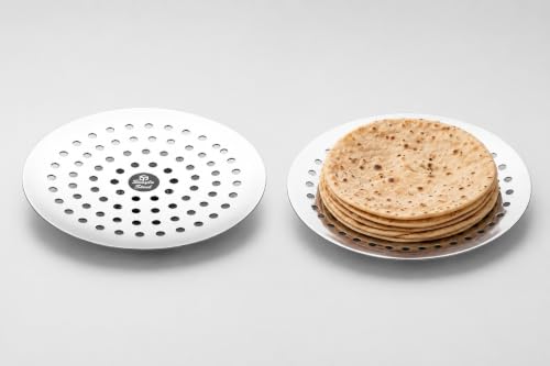 Image of Greecho Stainless Steel Chapati Basket Roti Holder for Dining Table Bread Naan Paratha Serving Plate Rust-Resistant Durable Kitchen & Dinnerware Serveware for Home and Restaurant (Medium 9 inch)