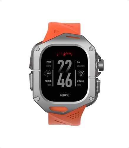 Aulumu A01 �`�^���P�[�X�t�� Apple Watch Ultra �o���h 49mm�Ή��b�����`�^���݌v�bApple Watch Ultra 1/2 49mm�Ή��b�I�����W�X�g���b�v
