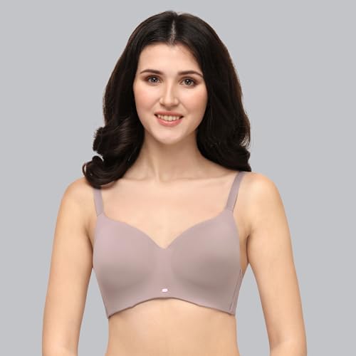 Image of SOIE Women Full Coverage Polyamide Spandex Padded Non Wired Ultra Soft Seamless Bra Pack of 2