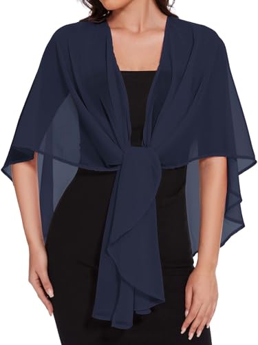 Image of Shawls and Wraps for Evening Dresses Womens Chiffon Scarf Sheer Cover Up