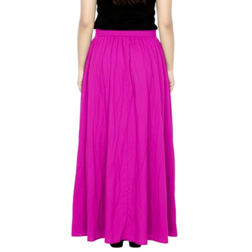 Image of Sttoffa Women Solid Color Maxi Plain Cotton Full Length White Skirt 40 inch Long Cotton Long Skirt