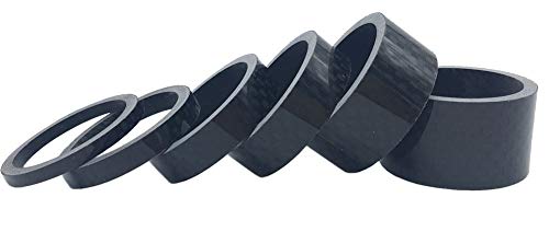 Easyou Carbon Fiber Bicycle Headset Spacer Pack of 6 for 1-1/8 Inch 20mm
