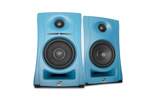 KALI AUDIO LP-UNF-B 4” Ultra Nearfield Powered Monitor System w/Bluetooth - Boundary Compensation EQ Settings - for Mixing, Recording, Audio Production - USB-C, TRS, RCA Inputs Blue (Pair)