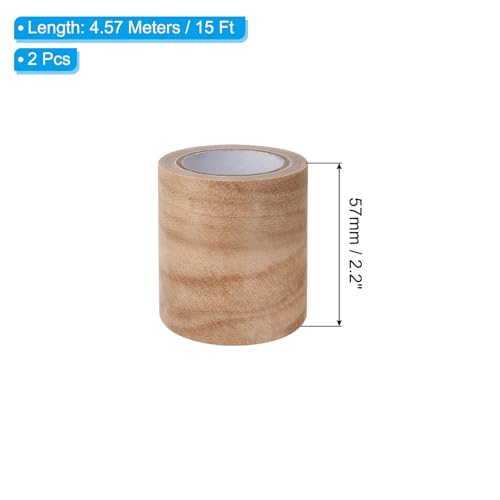 Image of PATIKIL Wood Grain Repair Tape 2.2 inch x15ft,2 Pcs Self Adhesive Realistic Textured Repair Tape Patch for Floor Door Table Cabinets Desk,Light Chestnut Maple