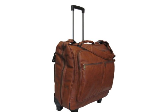 Rolling Leather Garment Bag (Brown) (#2482-2)3