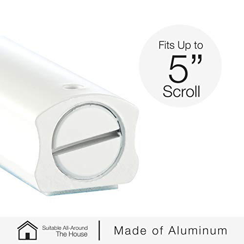 A&S Mezuzot Aluminum Mezuzah Case With Exclusive Modern Shin Design Easy Peel And Stick Judaica Door Mezuza For 5 Inches Parchment Scroll (White, 6 Inches) #TOP2