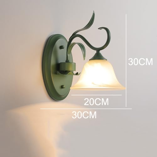 Aplique de pared retro verde con doble luz difusa antideslumbrante 8