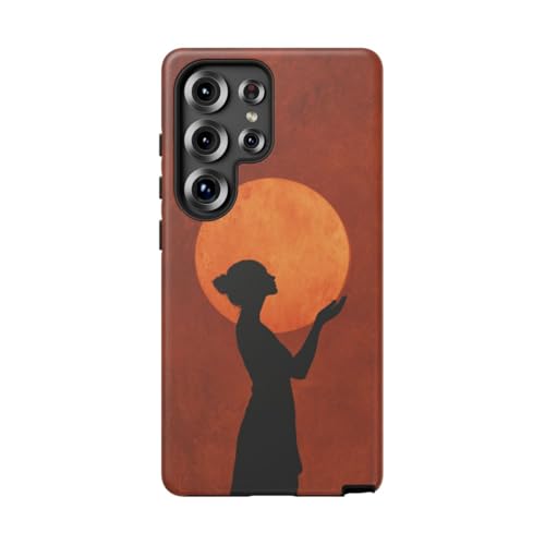 Coque rigide mate Samsung S25 Ultra anti-choc motif silhouette marron