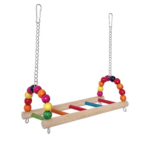 Image of Bird Swing Conure Toys, Parrot Climbing Hammock for Parakeet, Lovebird, Budgie, Cockatiel, Conure, Small Birds