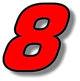 Numbers 0-9 Stiker Quare Font Nomor Balap Stiker Nomor Motor Sepeda Stiker Vinil(8,25cm)