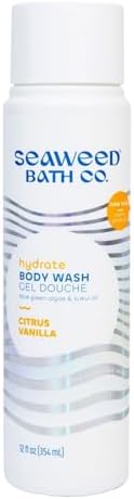 Seaweed Bath Co. Hydrate Body Wash, Citrus Vanilla Scent, 12 Ounce, Shower Gel for Men & Women, Vegan, Paraben Free, Sulfate Free, Cruelty Free