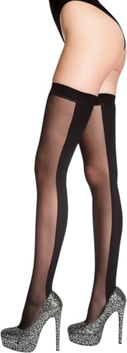 Image of ToBeInStyle Women's Novelty Vertical Spiral Striped Thigh High Stockings