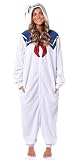 Mad Engine Stay Puft Marshmallow Man Costume Adult Ghostbusters Hooded Union Suit Pajama For Men Women (Stay Puft, Large/X-Large)