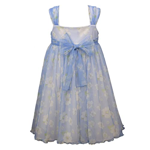 Bonnie Jean Girl's Blue Floral Dress for Little and Big Girls2