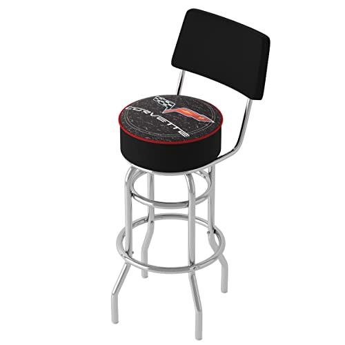 Trademark Gameroom Bar Stool - Corvette C6 Stool With Foam Padded Seat And Back - Swivel Chair For Game Room, Garage, Or Home Bar #TOP12