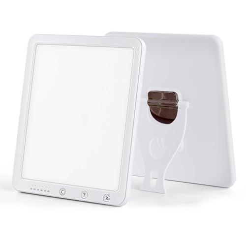 Meichoon Lampe de Luminothérapie 10000 Lux LED Soleil Bionique Intelligent Ajuster 3 Températures de Couleur 5 Niveaux de Luminosité et des Minuteries Stimulent la mise au Point et la Concentration