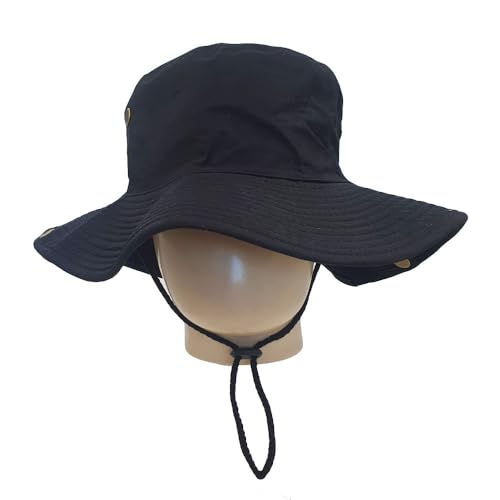 Chapéu Australiano Pesca Camping Passeio Liso (Preto)