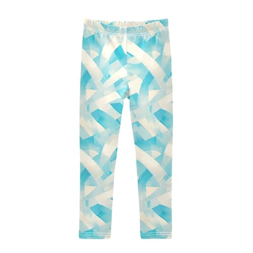 KLL Teal Ribbon Painted Ovarian Girls Basic Leggings Soft Full Length Lounge Pants Gym